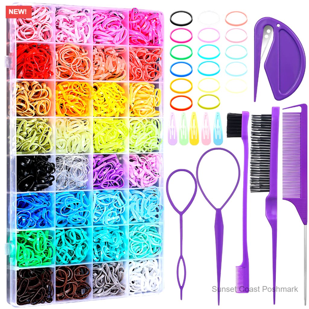 Mini Hair Rubber Bands Elastic Ties Styling Tools Accessories Set